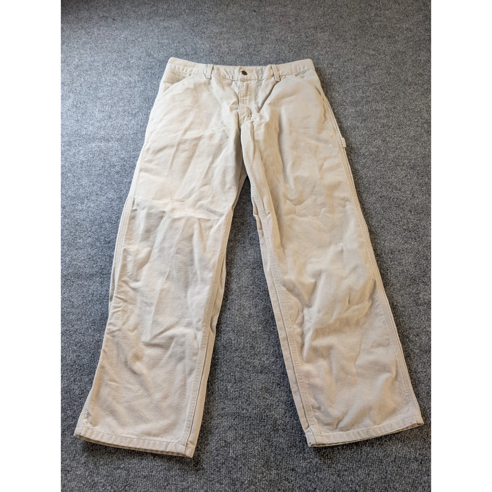 Carhartt B11 STN Washed Duck Canvas Work Pants Mens 34x29 Stone Utility Carpente